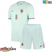 Camiseta Francia Aurelien Tchouameni #8 Visitante Equipación para niños Mundial 2026 manga corta (+ pantalones cortos)